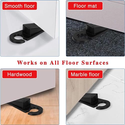 Prostuff.in® Door Wedge Stoppers with Holder Heavy Duty Slip-Resistant Rubber Door Stopper Assorted Colour 2 Pcs - Image 5