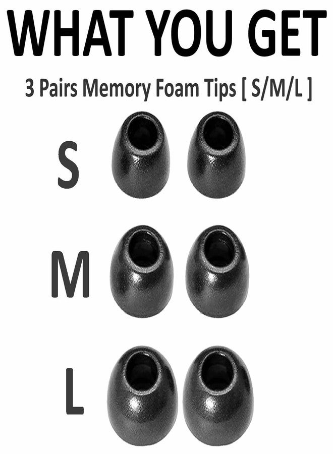 A-Focus for Pixel Buds Pro 2 Memory Foam Ear Tips, 3 Pairs Replacement Comfortable No Silicone Pain Fit in Case Eartips Cover Compatible with New Google Pixel Buds 2 Pro Black L/M/S - Image 5