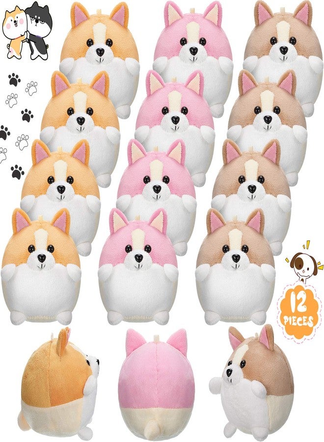 Skylety 12 Pieces Small Stuffed Toys 5 Inch Cute Small Stuffed Keychain Set, 3 Colors Goodie Bag Fillers, Carnival Prizes, Valentine' Day, Easter Egg Filler Party Favors (Cute Style) - Image 1