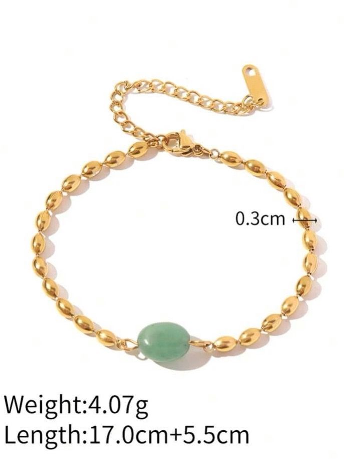 نونز أب اسوارة نسائية من الاستانلس ستيل مطلية باللون الذهبي عيار 18 - Image 4