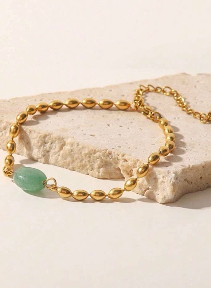 نونز أب اسوارة نسائية من الاستانلس ستيل مطلية باللون الذهبي عيار 18 - Image 5