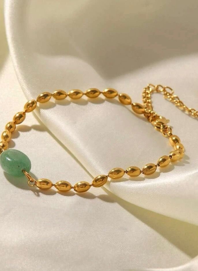 نونز أب اسوارة نسائية من الاستانلس ستيل مطلية باللون الذهبي عيار 18 - Image 2