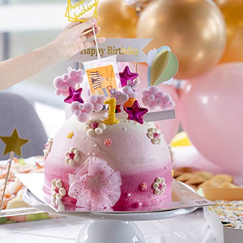 SIENON Suprise Cake Pull Out Box Cake Topper Kit, 1Pc Clear Food Contact Safe Box, 1Pc Gold Happy Brithday, 20Pcs Pockets for Birthday Graduation Wedding Party Surprise Cake Decorations - Image 2