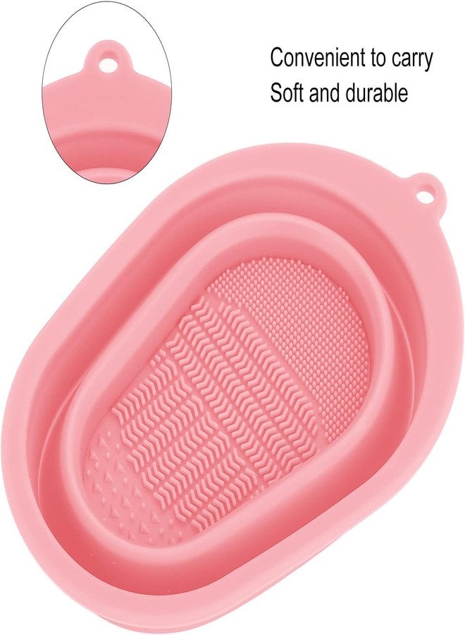 SQUICKLE Foldable Makeup Brush Cleaning Mat | Silicone Durable Reusable Makeup Brush Cleaning Bowl | Makeup Sponge Holder Cleaner Mat with Beauty Blender Sponge (Makeup Brush Cleaner) - Image 3