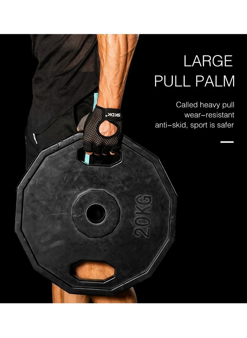 SKDK Breathable Exercise Gloves, Flexible Anti Slip Weight Lifting Gloves With Shock Absorbing Foam Pad Palm, Hollow Silicone Palm Training Gloves For Cycling, Bodybuilding, Gym Workout, (Size S, Black)  - Image 5