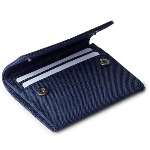 DailyObjects Blue Women's Flip Top Card Wallet | Made with Ballistic Nylon Material | Carefully Handcrafted | Holds up to 5 Cards | Slim and Easy to Fit in Pocket | Safety with Button Closure - Image 1