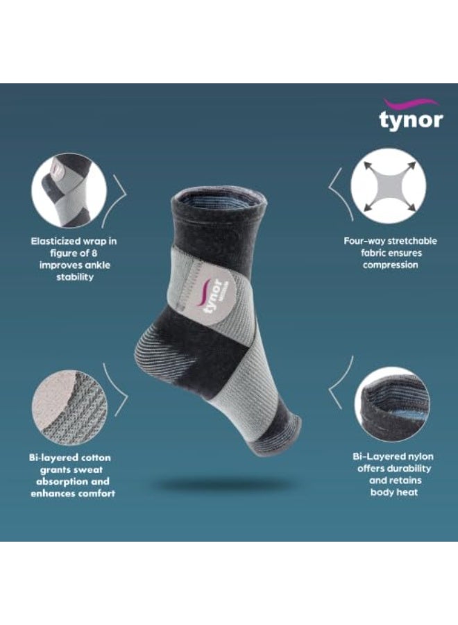 Tynor Ankle Binder, Grey, Large, 1 Unit - Image 4