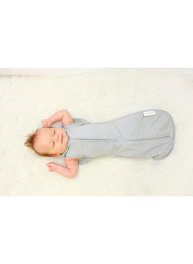 Woombie - Convertible Baby Swaddling Blanket I Swaddle Converts To Armsfree Wearable Blanket For Babies Up To 6 Months Grey 1419 Lbs - Image 1