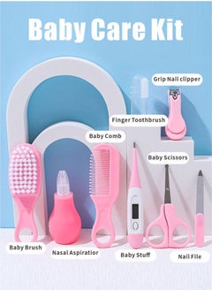 9-Piece Baby Care and Grooming Kit with Thermometer, Nasal Aspirator, Toothbrush, Emery Board, Nail Clipper, Scissor, Brush, Comb and Carry Case, Portable Healthcare Essential Daily Care Bathing Tool for Toddler Infant Pink - pzsku/Z9683A6AE8040AEF8AAA6Z/45/_/1725264644/00b4c3b0-4826-4858-b845-8b9c396eba5b