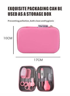 9-Piece Baby Care and Grooming Kit with Thermometer, Nasal Aspirator, Toothbrush, Emery Board, Nail Clipper, Scissor, Brush, Comb and Carry Case, Portable Healthcare Essential Daily Care Bathing Tool for Toddler Infant Pink - pzsku/Z9683A6AE8040AEF8AAA6Z/45/_/1725264776/1ef90ed5-b3cb-410c-963b-093ca0d79868