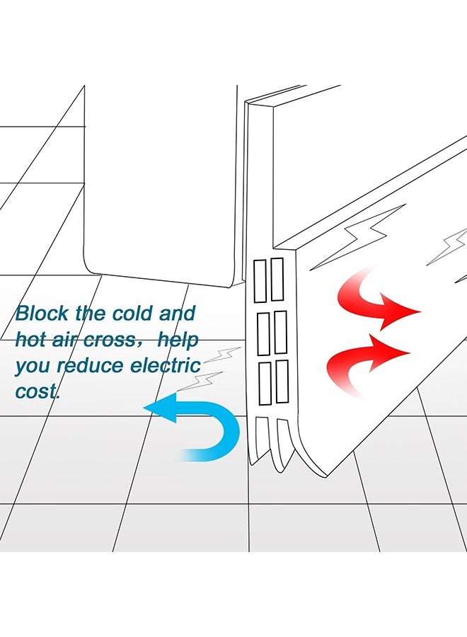 Door Sweep, Door Draft Stopper, Weather Stripping No Tools Required 2" Width x 78" Length Easy Cut to Size (Seal Door Bottom-Black) - Image 3