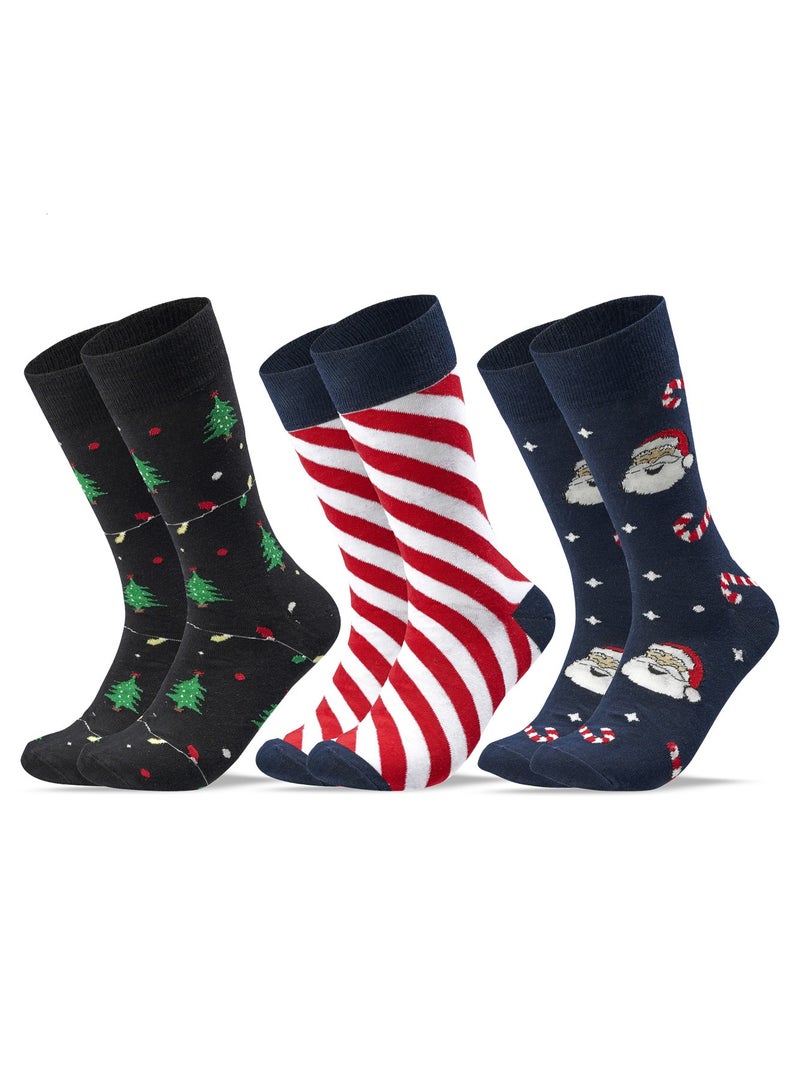 سام سوكس مجموعة من 3 كريسماس شراب طويل  هدية  رجالى  مشكل الوان - Image 3