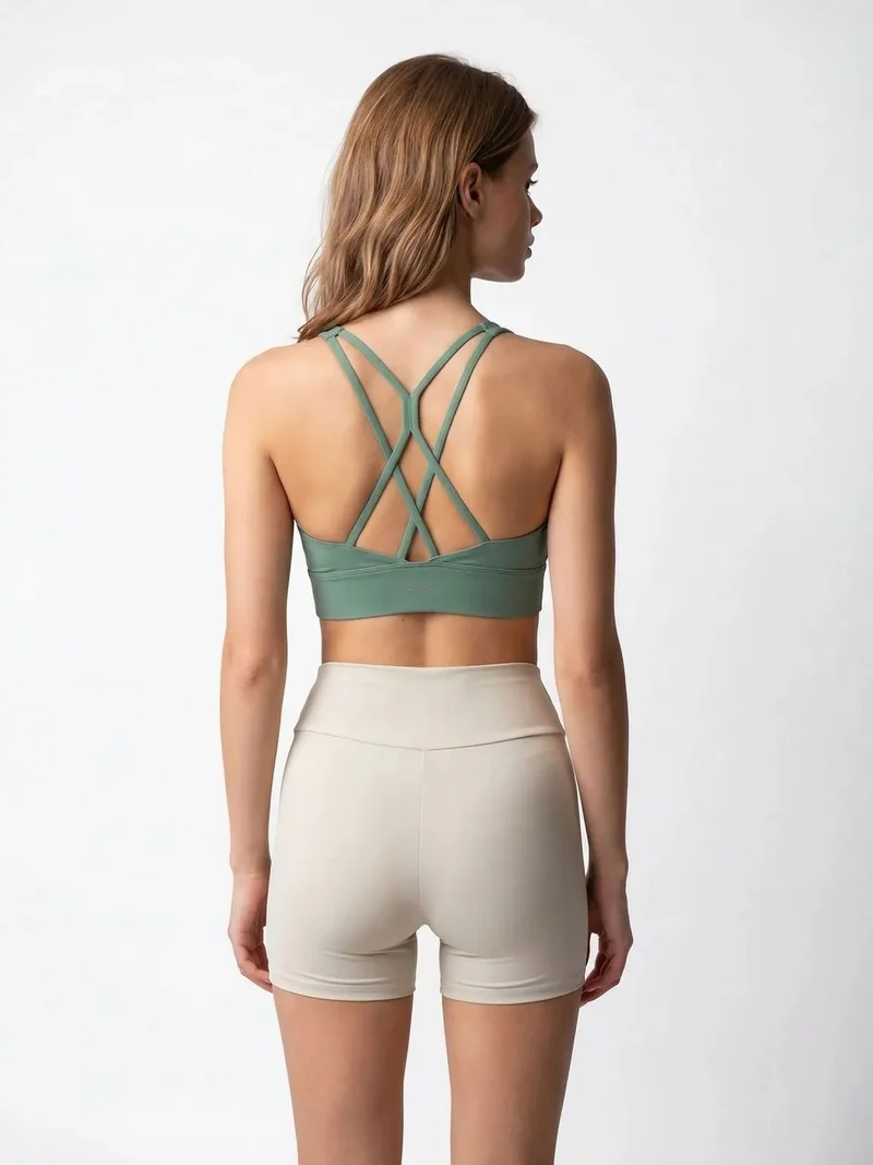 Mixray Oatmeal Natural MIXRAY High-Waist Skinny Cycling Shorts for Women | Best Price UAE