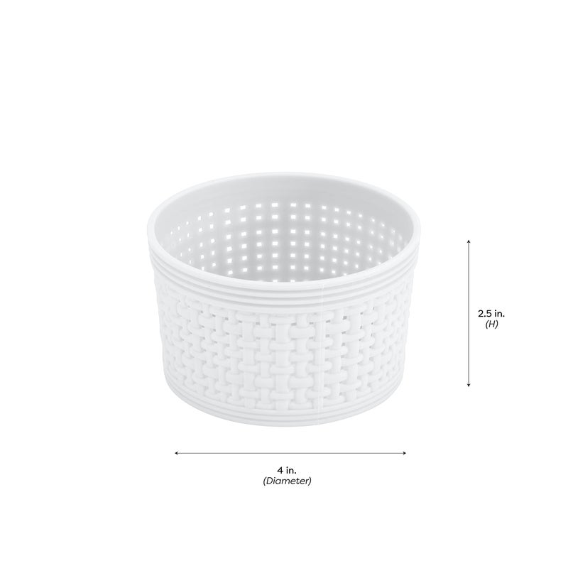 Simplify 6 Piece Organizing Set | Multiple Size Bins | Multipurpose | Office | Desk | Dorm | Bathroom | Storage Basket | Small Items | Accessories | White - Image 5