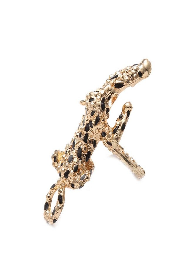 QTKJ Everyday Home Alloy Black and Gold Leopard Napkin Ring Set of 6 Napkin Buckle for Christmas, Holidays, Wedding, Parties, Dinners Decor (Leopard, Gold) - Image 1