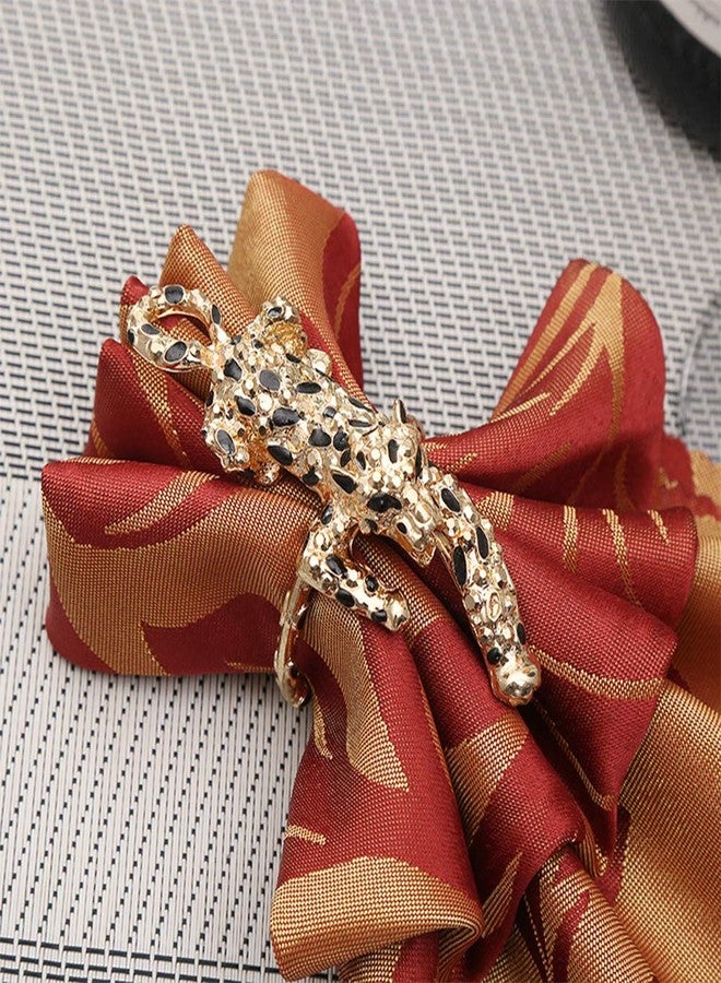 QTKJ Everyday Home Alloy Black and Gold Leopard Napkin Ring Set of 6 Napkin Buckle for Christmas, Holidays, Wedding, Parties, Dinners Decor (Leopard, Gold) - Image 4