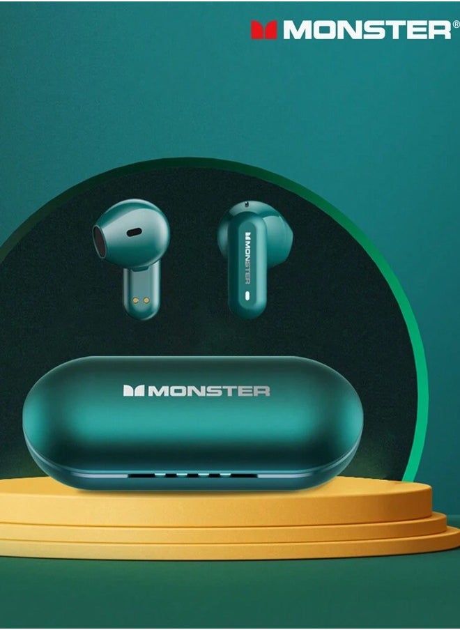 Monster Monster XKT25 Wireless Bluetooth Earbuds Gaming Headphones Deep Bass Low Latency Game Headset with Built-in Microphone For Gaming Noise Canceling Headsets Green  - Image 4
