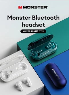 Monster Monster XKT25 Wireless Bluetooth Earbuds Gaming Headphones Deep Bass Low Latency Game Headset with Built-in Microphone For Gaming Noise Canceling Headsets Green  - Image 5