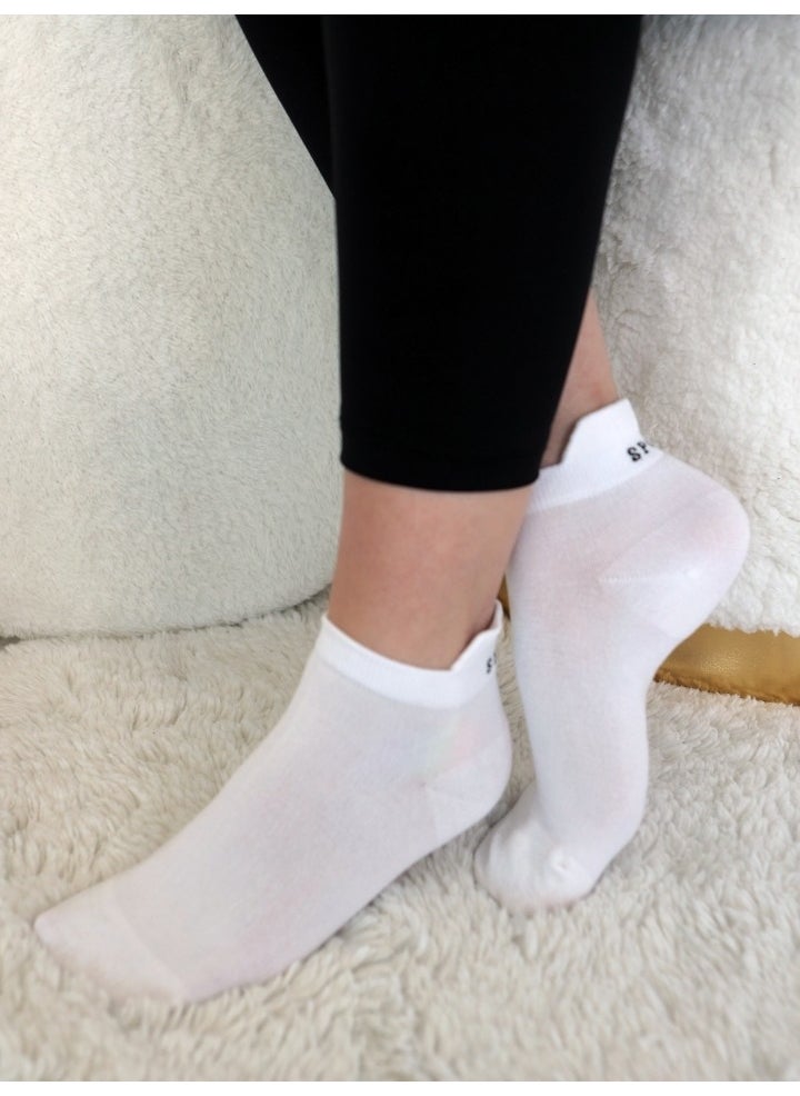 Buluş Organic - 3-Pack White Special Heel Technology Viscose Women's Booties Socks - Image 1