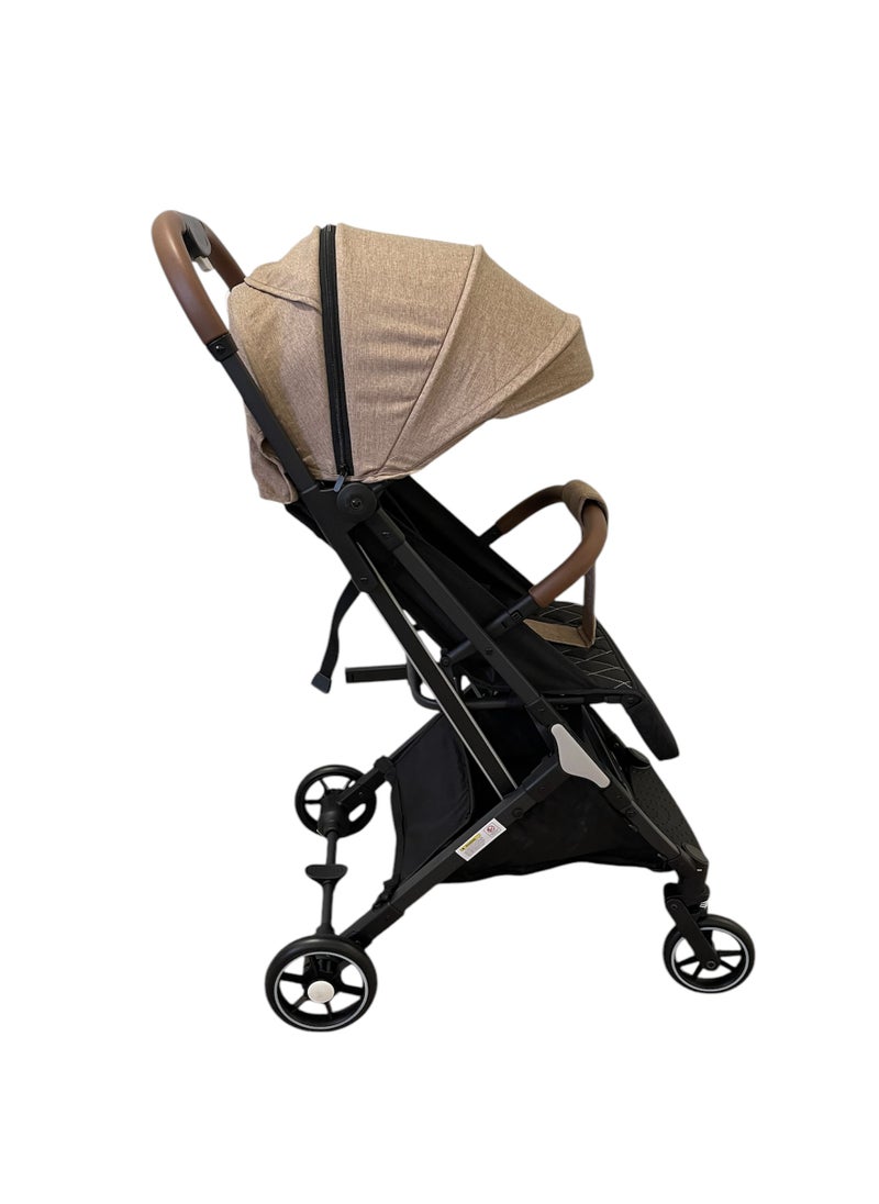 burbay - An easy-to-fold baby stroller used on planes and trains leather handle foot brake 360-degree wheels - Image 1