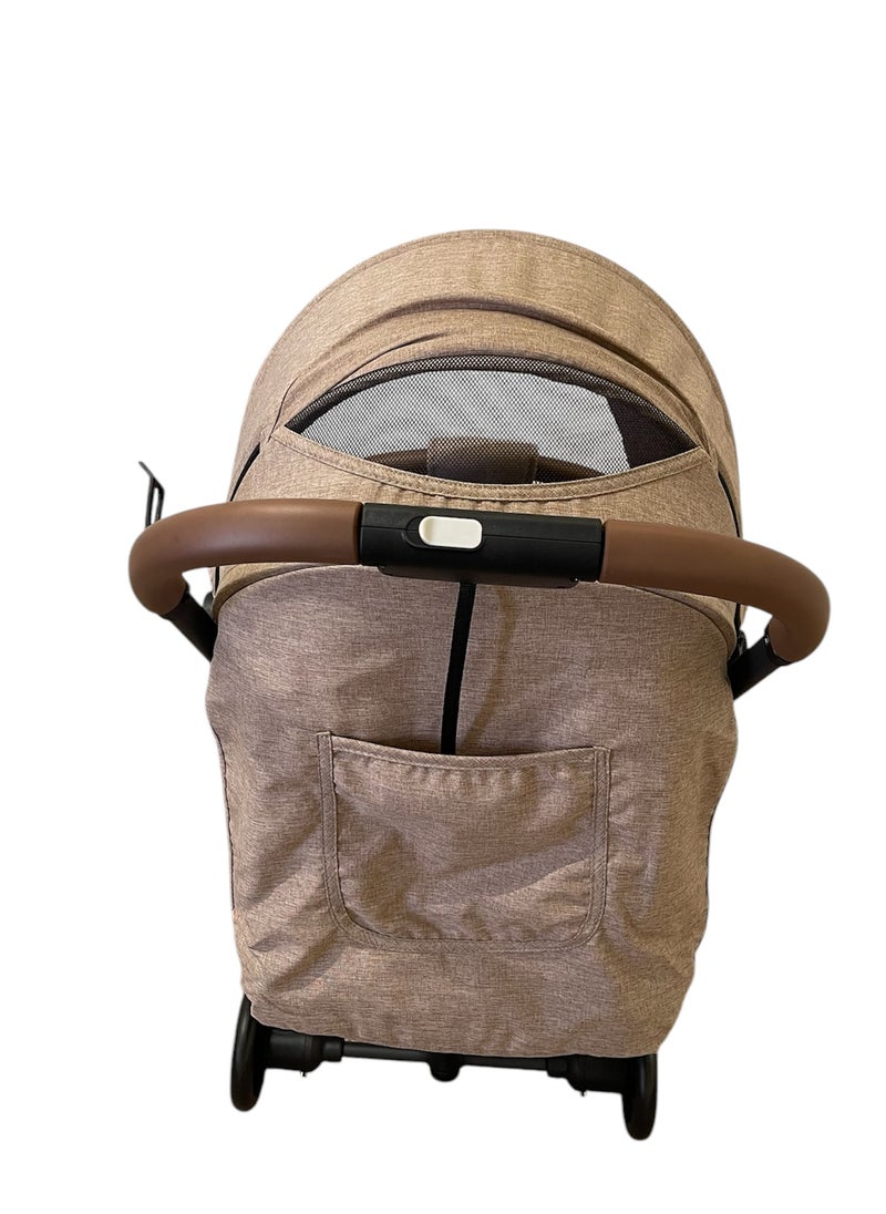 burbay - An easy-to-fold baby stroller used on planes and trains leather handle foot brake 360-degree wheels - Image 1