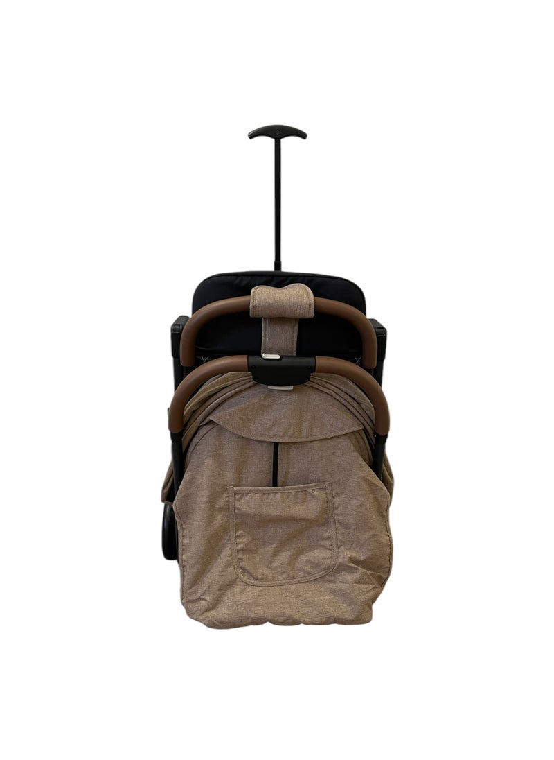 burbay - An easy-to-fold baby stroller used on planes and trains leather handle foot brake 360-degree wheels - Image 1