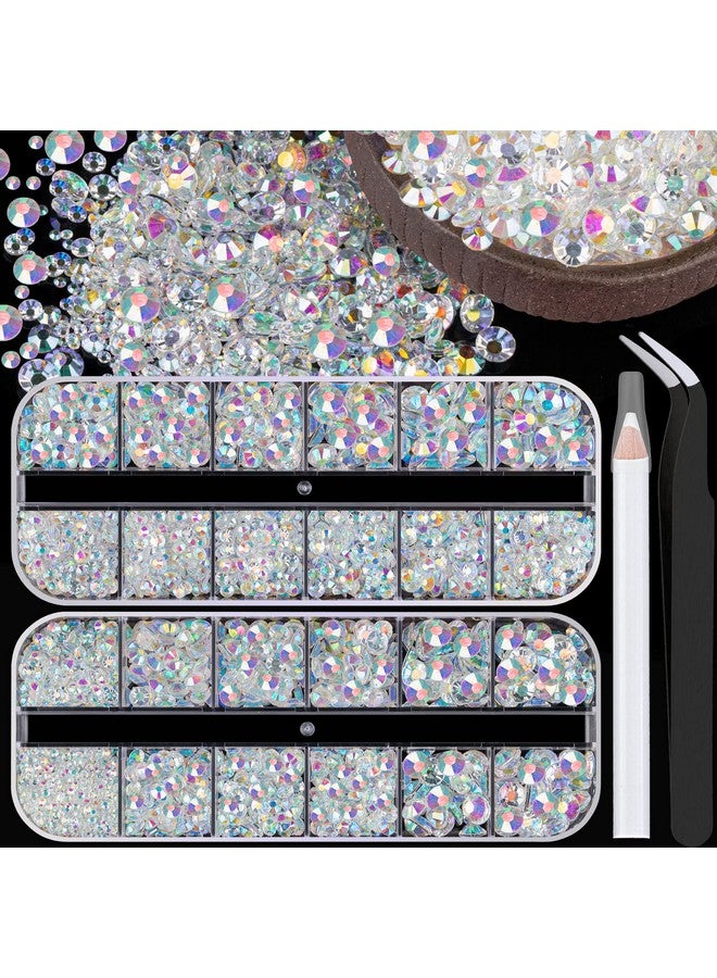 BELLEBOOST 3500Pcs Resin Rhinestones Kits 23456Mm Flatback Jelly Rhinestones 2 Box Transparent Ab Non Hotfix Crystal Gems For Diy Crafts Mugs Bottles Tumblers Clothes Makeup Nail Manicure - Image 1
