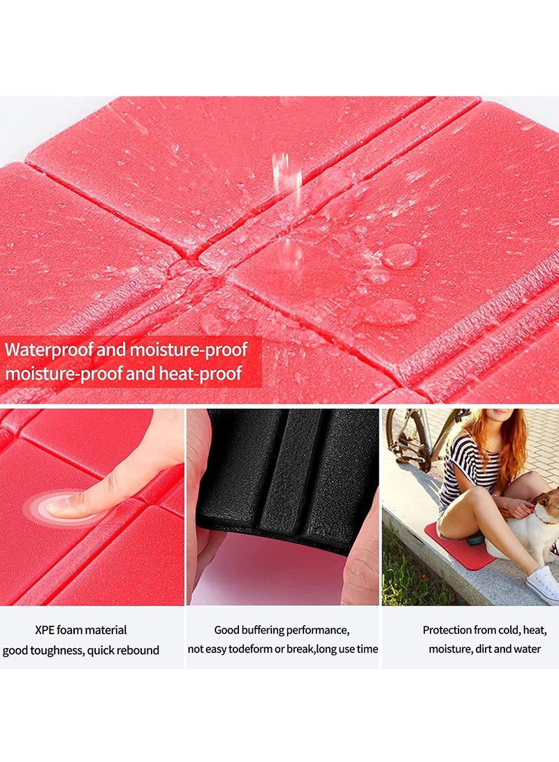 SYOSI Foldable Camping Mat Portable Waterproof Light Weight Hiking Seat Pad Insulated Foam Cushion Mat for Outdoor Stadium Seats Walkers Hiking Camping Park Picnic Playground 2PCS  - Image 2