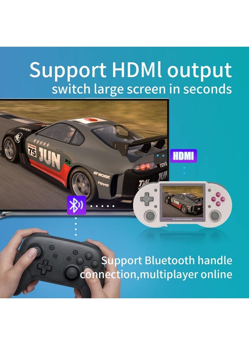 ANBERNIC  RG353PS Retro Handheld Game Console, Single Linux System RK3566 Chip 3.5 Inch IPS Screen, Comes with 128G TF Card Preinstalled 4519 Games, Support 5G WiFi 4.2 Bluetooth (Grey)  - Image 4