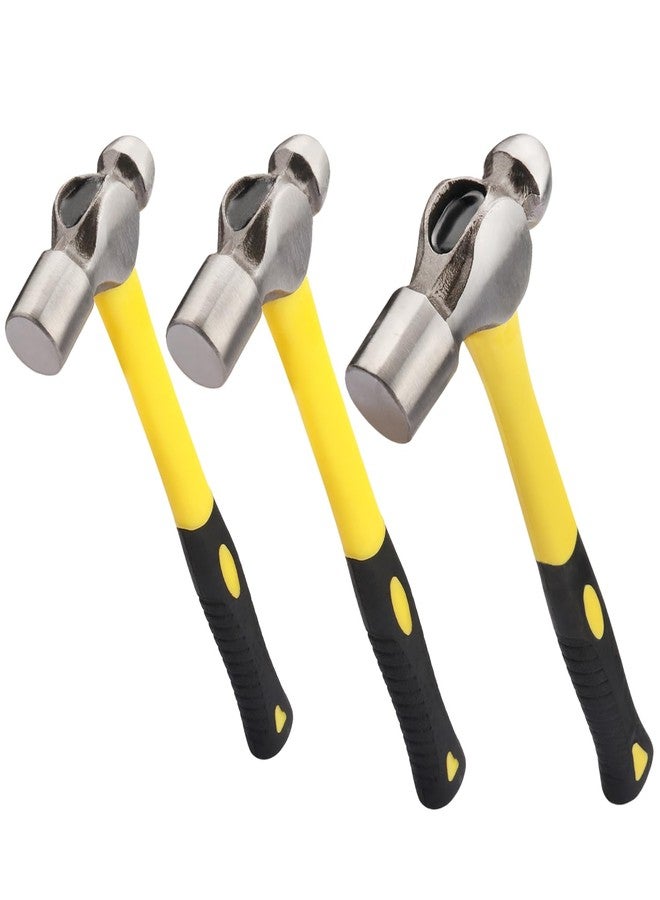 GENHAKON 3 PCS Ball Pain Hammer Set, 16oz+24oz+32oz, Sheet Metal Hammer, Ball-Peen Hammer with Forged Steel Head and Rubber Handle, by GENHAKON. - Image 1