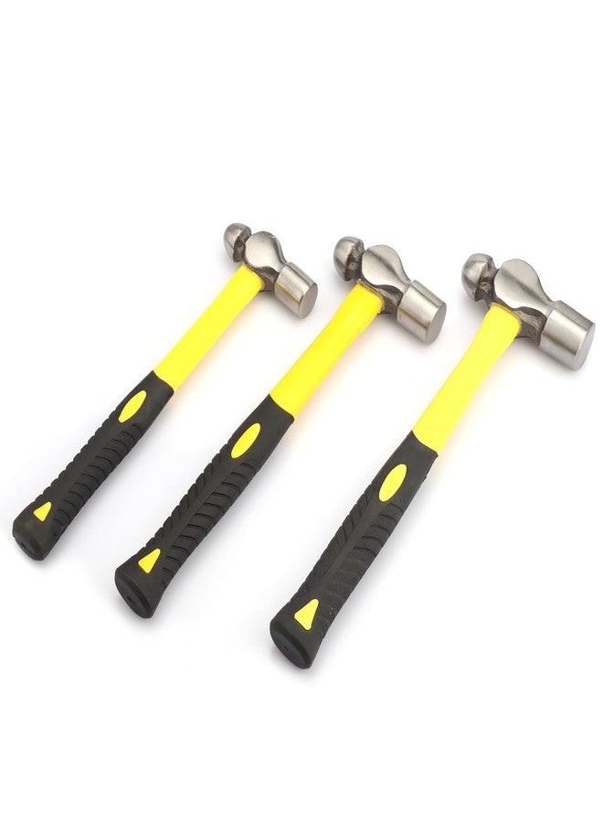 GENHAKON 3 PCS Ball Pain Hammer Set, 16oz+24oz+32oz, Sheet Metal Hammer, Ball-Peen Hammer with Forged Steel Head and Rubber Handle, by GENHAKON. - Image 4