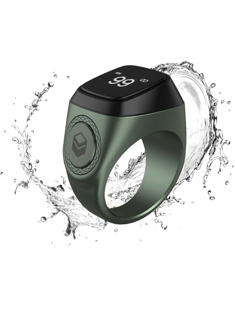 iQIBLA Smart Tasbih Zikr Metal Ring 20MM Dark Green  - Image 2