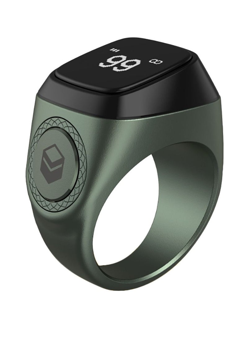 iQIBLA Smart Tasbih Zikr Metal Ring 20MM Dark Green  - Image 1