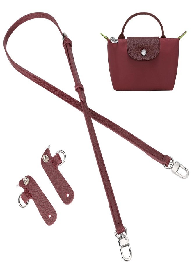 KOMHPS Purse Straps Replacement, Leather Handbag Crossbody Shoulder Strap Kit Adjustable for Mini Longcamp Tote Bag Women - Image 1