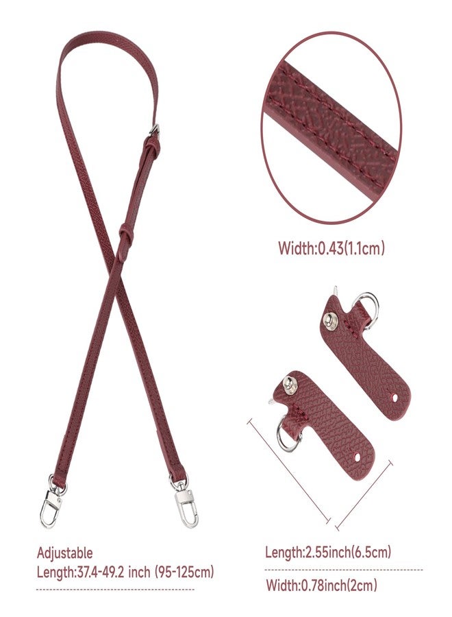 KOMHPS Purse Straps Replacement, Leather Handbag Crossbody Shoulder Strap Kit Adjustable for Mini Longcamp Tote Bag Women - Image 3