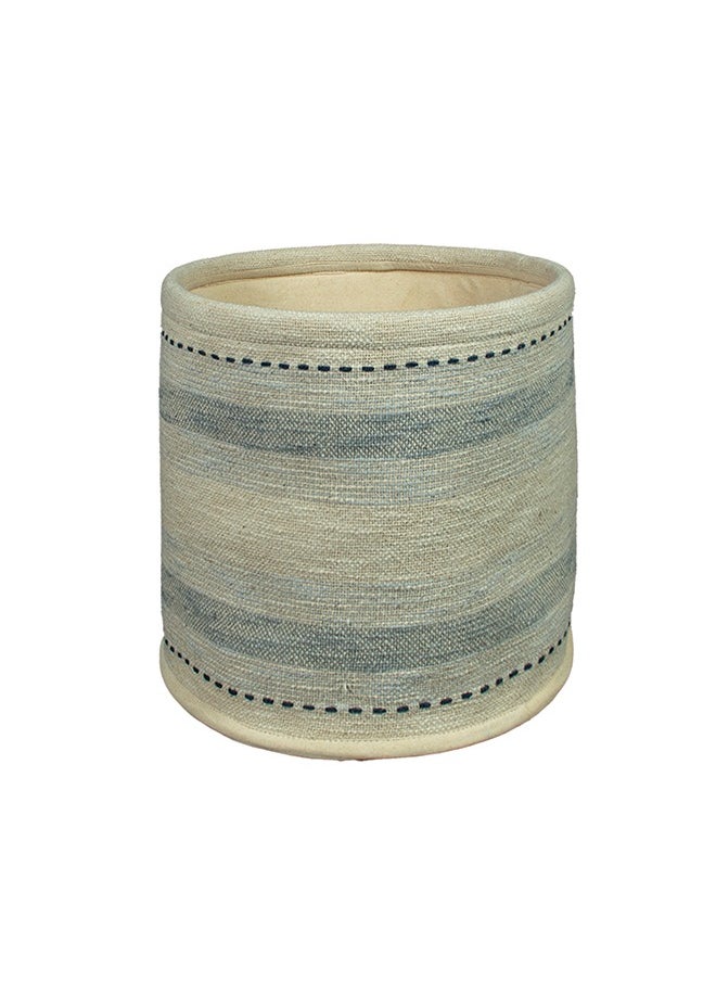 N & H Eco Friendly Handmade Cotton Fabric Planter Pots for Home Décor, Indoor Balcony, Living Room, Bedroom (Grey Stripes on Off-White)  - Image 5