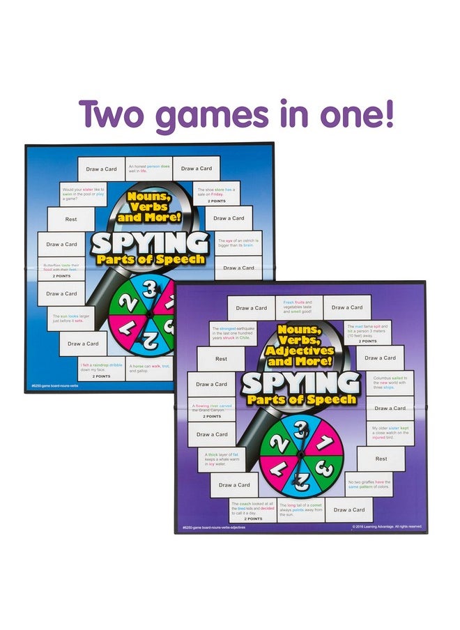 Learning Advantage - Spying Parts Of Speech - Board Games For Kids - Word Games - In-Home Learning - Sentence Building - Image 1