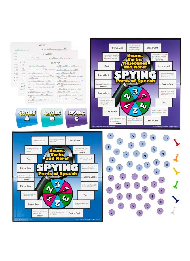Learning Advantage - Spying Parts Of Speech - Board Games For Kids - Word Games - In-Home Learning - Sentence Building - Image 1