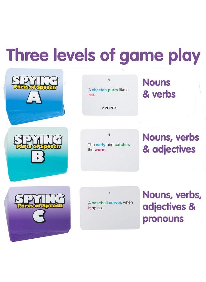 Learning Advantage - Spying Parts Of Speech - Board Games For Kids - Word Games - In-Home Learning - Sentence Building - Image 1