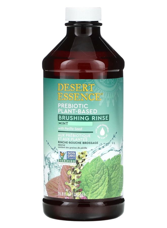 DESERT ESSENCE Prebiotic Plant-Based Brushing Rinse Mint 15.8 fl oz (467 ml) 