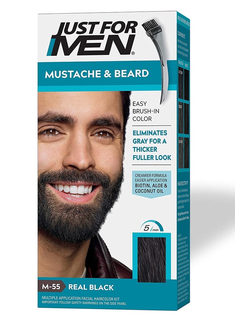 Just For Men Mustach and Beard Colour Real Black M-55  - Image 2