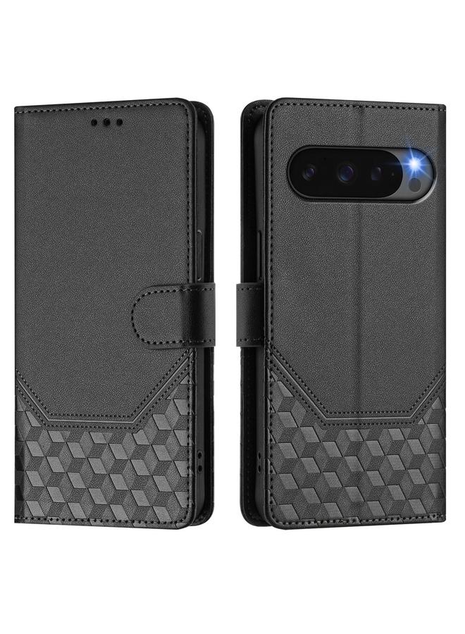 Zaboon Case For Google Pixel 10 5G / 10 Pro 5G Global Honeycomb Embossing RFID Leather Phone Case - Image 2