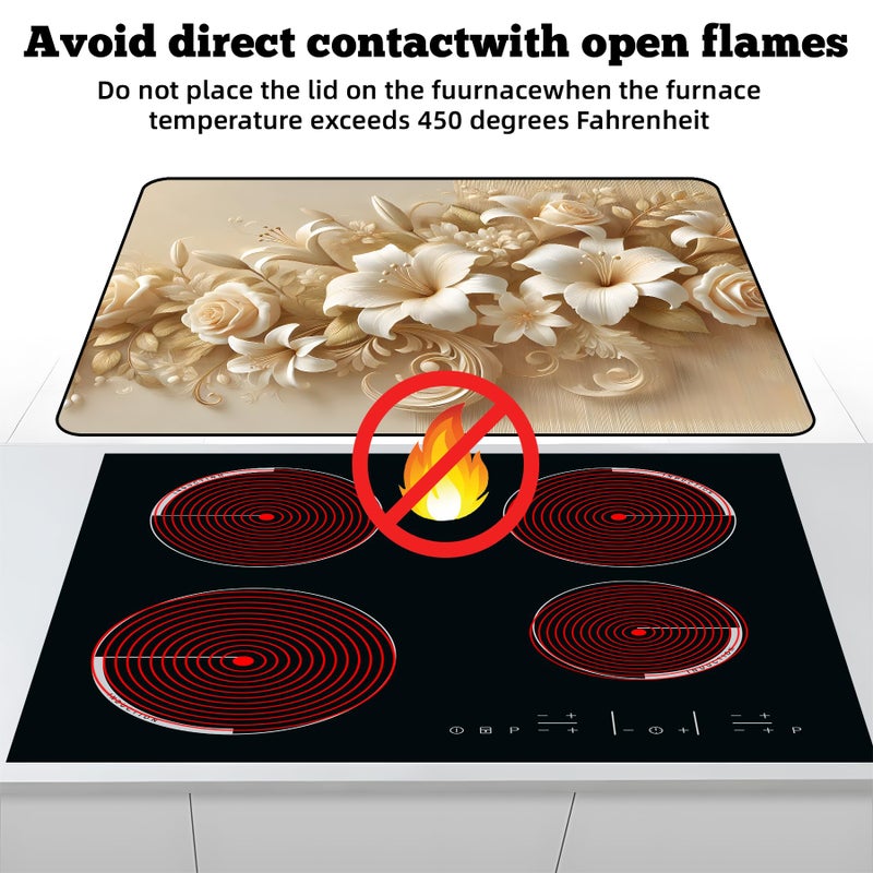 AOHMPT Multi-Design Stove Cover for Glass/Electric Stoves - 3-in-1 Heat-Resistant Protector Mat, Non-Slip Drying Rack 28"x20" - Image 3
