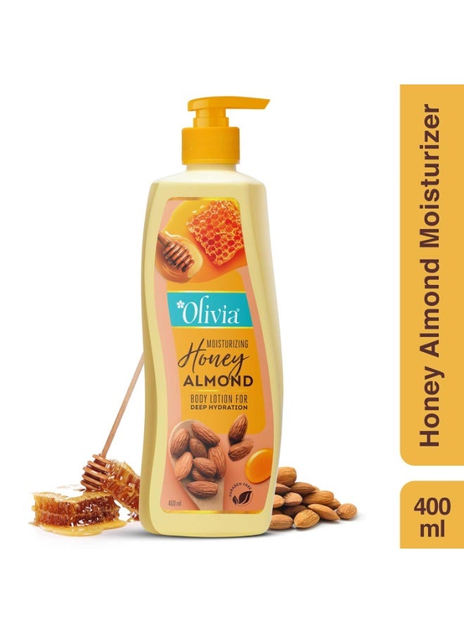 Olivia Honey Almond Deep Hydration Body Lotion | For Soft, Nourishing And Glowing Skin | With Honey, Almonds, Olive Oil And Vitamin E | 400Ml - Image 2