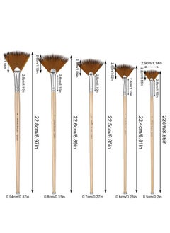 5 Pieces Fan Brush For Painting, Oil Acrylic Paint Brushes Artist Fan Brushes Nylon Hair Long Wood Handle Painting Brush For Acrylic Watercolor Oil Gouche Painting(1#, 3#, 5#, 7#, 9#) - pzsku/Z96843A64FE9B3B77487FZ/45/_/1732780842/d454ff2a-705c-4112-8bfc-3b3a8b10e14d