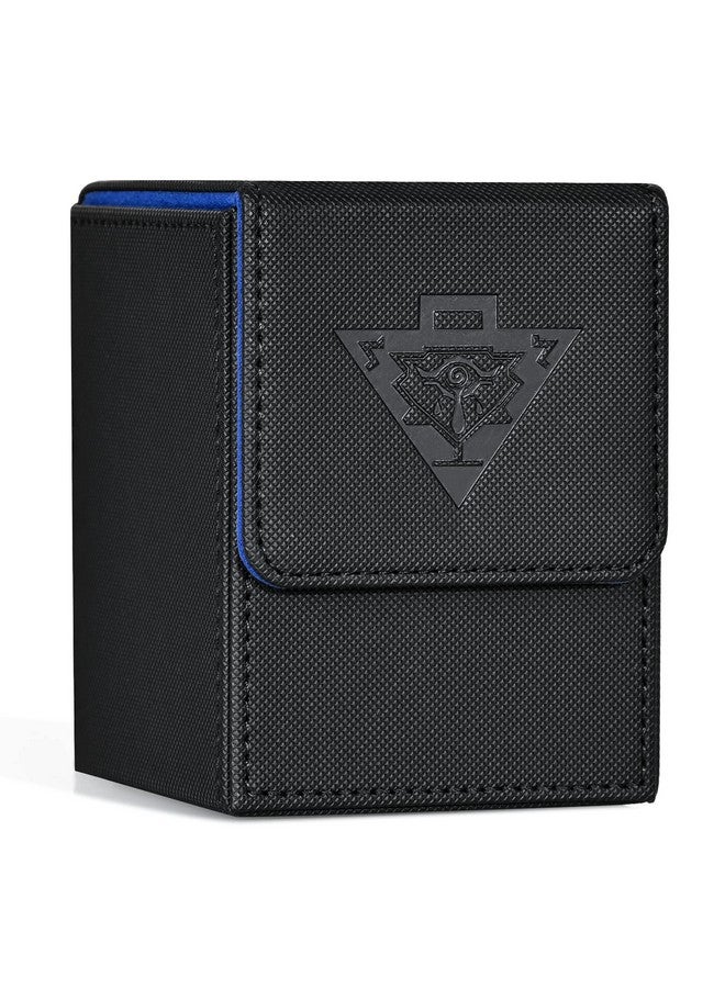 زد ال سي اي صندوق بطاقات يناسب Mtg Yu Gi Oh! Tcg، صندوق تخزين البطاقات مع فواصل يحمل أكثر من 100 بطاقة ذات أكمام، حافظة بطاقات ممتازة متوافقة مع بطاقات التداول Ccg (أسود وأزرق، أحجية) - Image 1