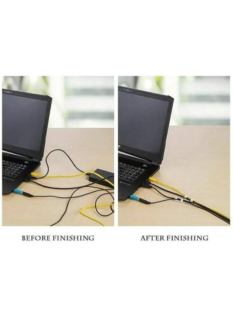 Acrylic cable organizer, 20 pieces, strong adhesive wire clips for TV, computer, and mobile charger. Organizes cables for easy management, no screws required, neat setup for home and office - 350 - Image 4