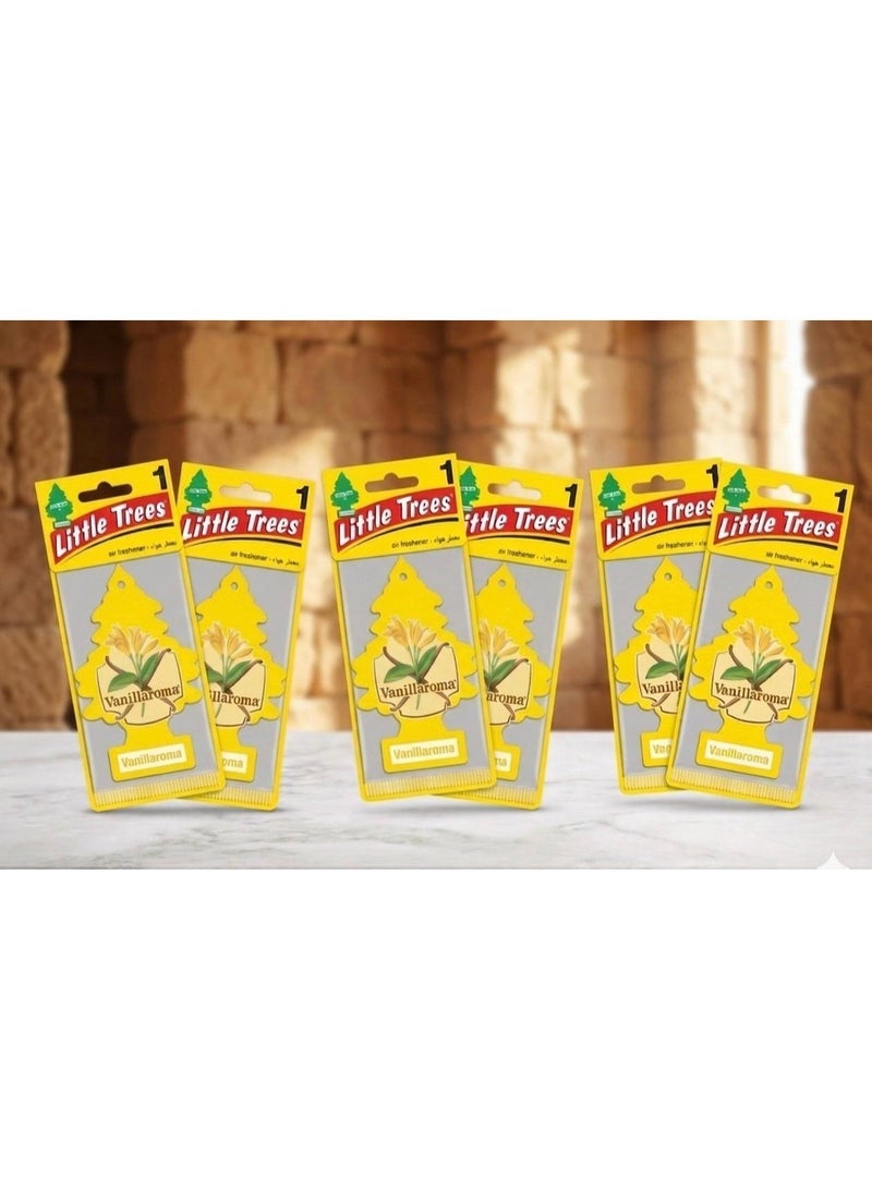 Little Trees Vanillaroma Car Air Freshener 6 Pcs Pack I Long Lasting Hanging Tree Fragrance for Car, Home & Office - Image 2