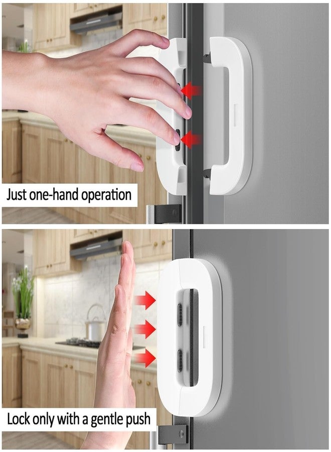 Bitrexup Child Safety Door Locks Self Adhesive Cabinet Locks and Refrigerator Fridge Freezer Door Lock for Toddler Kids Refrigerator Fridge Cupboard Wardrobe Multi-Usage [1pcs] - Image 5