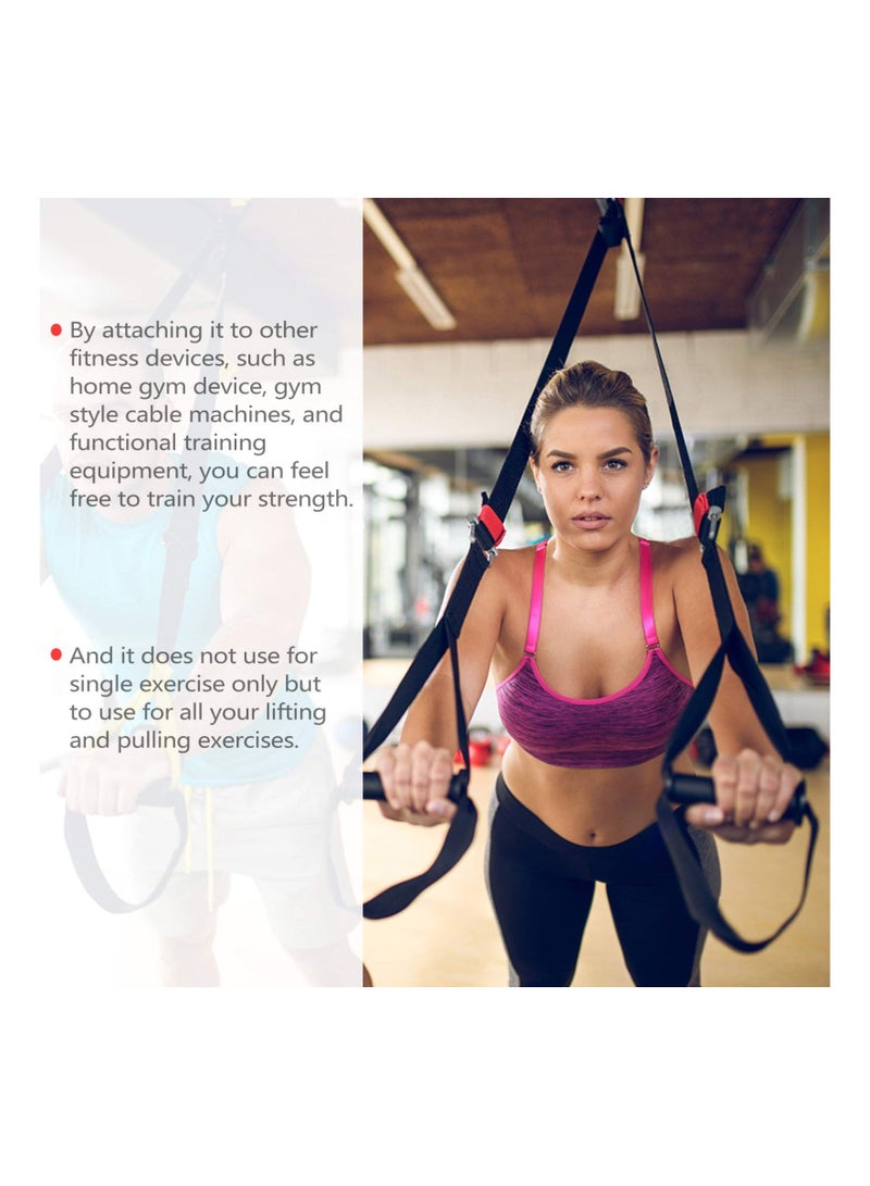Y&D 2 Pcs Exercise Band Handles Grips Fitness Strap Heavy Duty Gauge Welded D Rings Cable Machines Workout Accessories Attachment - Image 3